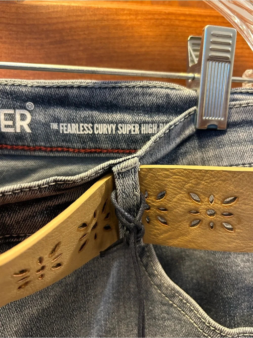 Wallflower Light Blue Jeans with Tan Decorative Belt